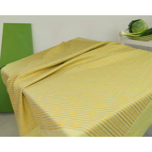 Ubrus Lněnítko se žlutou, lem 10cm, len 180g/m2